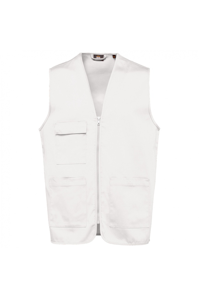 Chaleco polialgodon multibolsillos, unisex, ligero, corte entallado, 65% poliester-35% algodon.