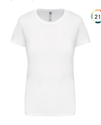 Camiseta manga corta mujer, Entallada, Acabado con doble pespunte, 100% algodón peinado.