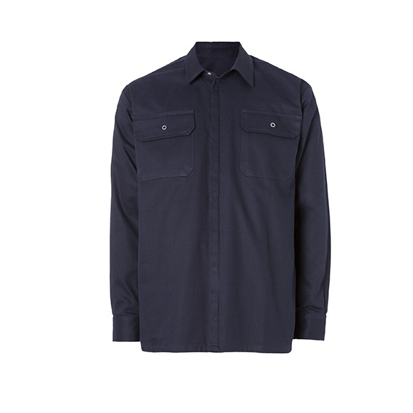 LIDER 1 Camisa manga larga, 2 bolsillos, puños cierre de clip oculto, canesu trasero. 98% Algodon 2% Carbono