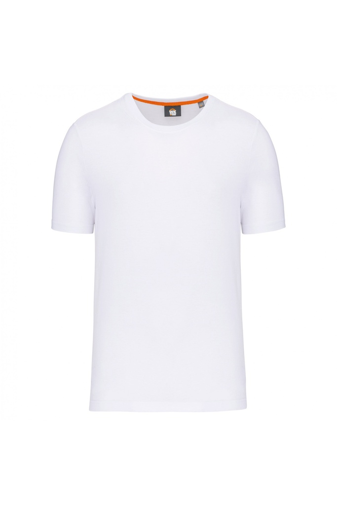 Camiseta ecorresponsable, cuello redondo, suave, duradera, 60%algodon organico/ 40%poliester reciclado.
