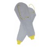 [552 ] MANGUITO EN SERRAJE VACUNO GRIS Puño elastico y cordon, Cosido con hilo de KEVLAR®,100% Cuero, talla unica y grosor de 1,4 mm