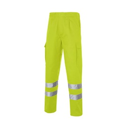 DRIM 1 Pantalon Multibolsillos Monocolor, 1/2 cintura elastica, 2 bandas reflectantes, 80% Poliester-20% Algodon