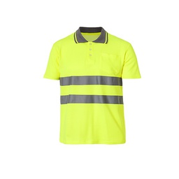 BORI 1, Polo calado monocolor, manga corta, bolsillo en pecho, transpirable en sisa,55% Algodon-45% Poliester
