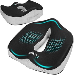 [FEAGAR COJIN COXIS Negro] Feagar Cojin Coxis, espuma de memoria, portatil, funda lavable, color negro