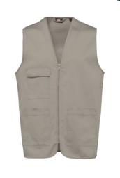 Chaleco polialgodon multibolsillos, unisex, ligero, corte entallado, 65% poliester-35% algodon.
