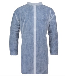 Bata desechable sin bolsillos, PP 40 gr., cierre velcro, cuello Mao, EPI Cat. I, CE