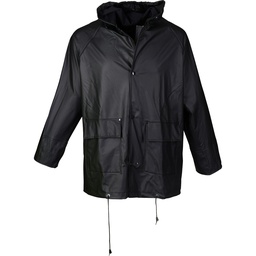 Chubasquero de Poliester/PU-Stretch, transpirable y resistente, costuras soldadas, EPI Cat. I, EN 343 3.1.