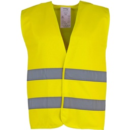 Chaleco amarillo A.V, cierre velcro, 100% poliester, EN ISO 20471 Clase 2